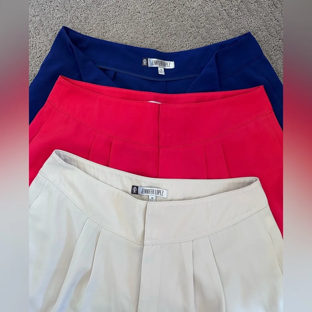 Jennifer Lopez High Waist Shorts - Fuchsia, Navy, and Ivory